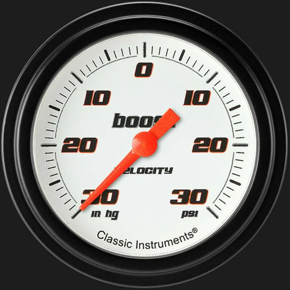 Velocity White 2 5_8_ Boost_Vac Gauge VS341WBLF